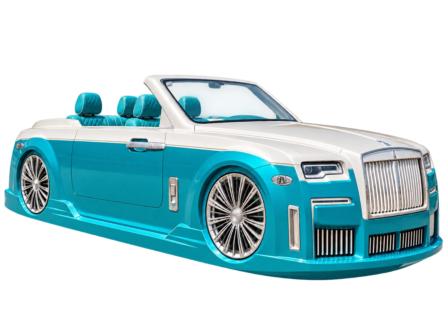 SWC Phantom P560 turquoise and white jetcar with custom turquoise interior